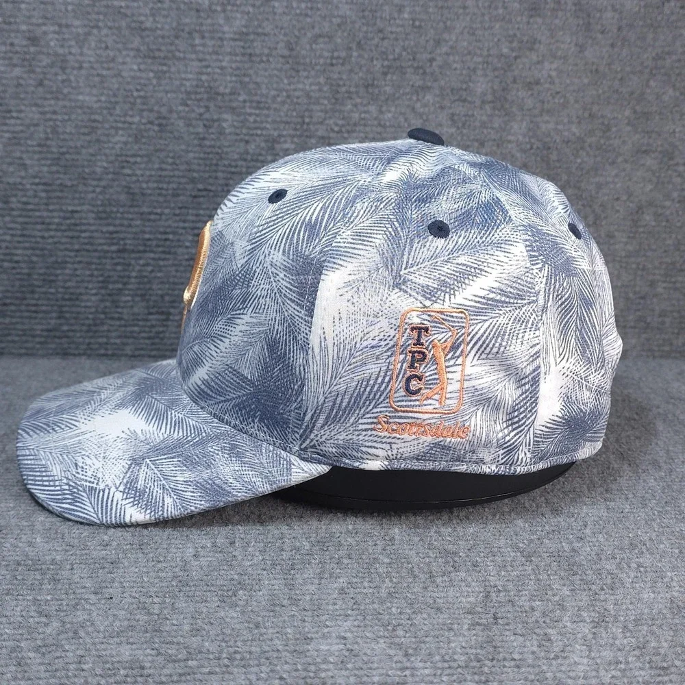 Puma Golf Hat Cap Snap Back Mens One Size Blue Palm Print TPC Scottsdale Golf